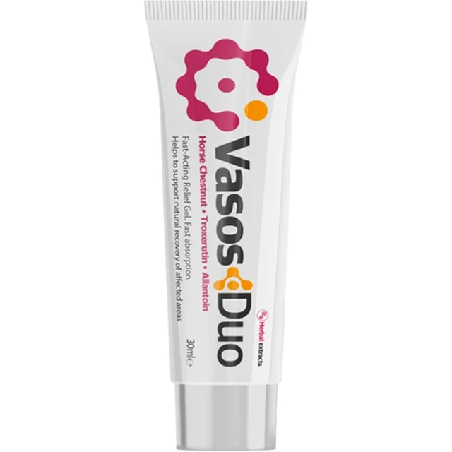 Tubo blanco de Vasos Duo de 30 ml, gel de uso externo con castaño de Indias, troxerutina y alantoína